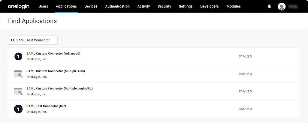 Screenshot of OneLogin, OneLogin setup 1